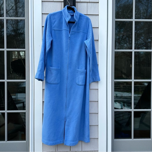 L.L.Bean winter fleece robe front zip size L - Picture 2 of 5